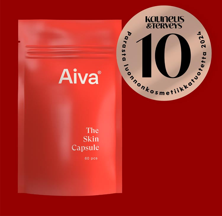 Aiva The Skin Capsule -lisäravinne on palkittu vegaaninen lisäravinne ihollesi